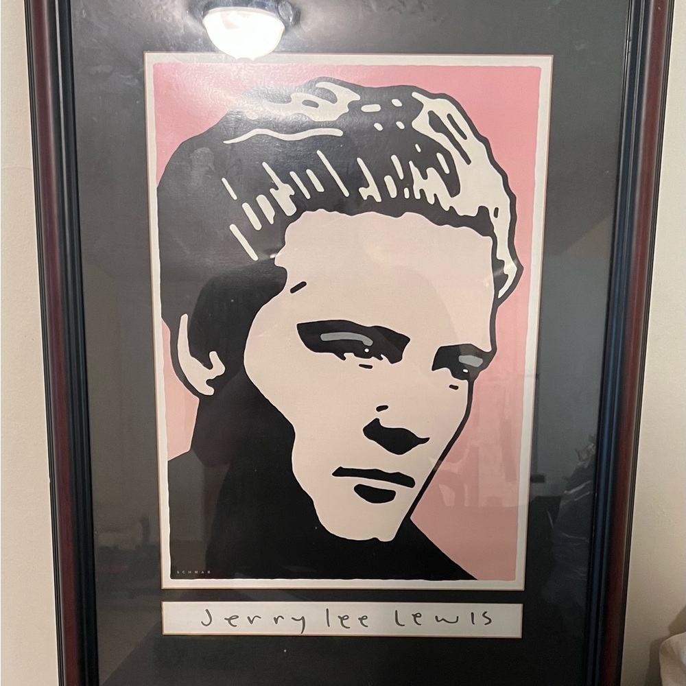 Jerry Lee Lewis Framed Pop Art Print by Michael Schwab